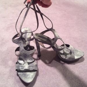BCBGMaxazria S8 Authentic Python Skin Sandal Heels