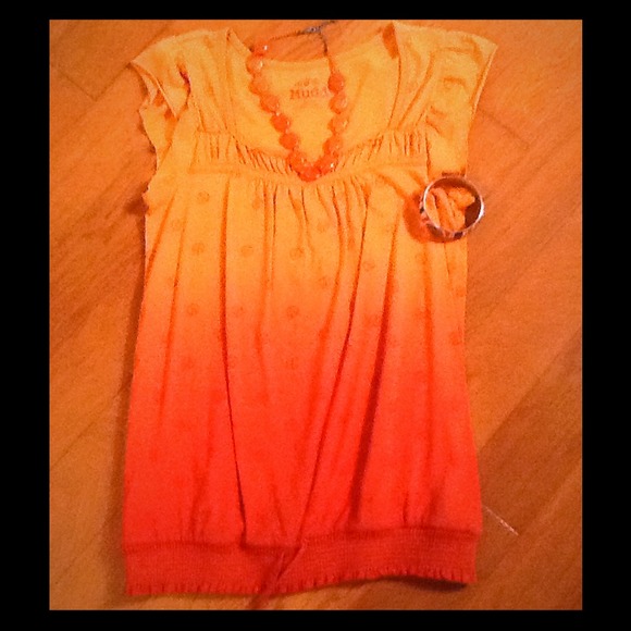 Mudd ombré orange top