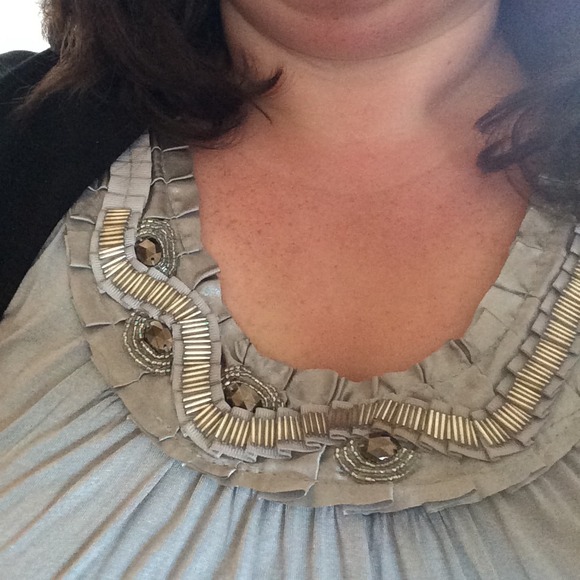 RESERVED SALE - Gray embellished tank - plus - Picture 2 of 4