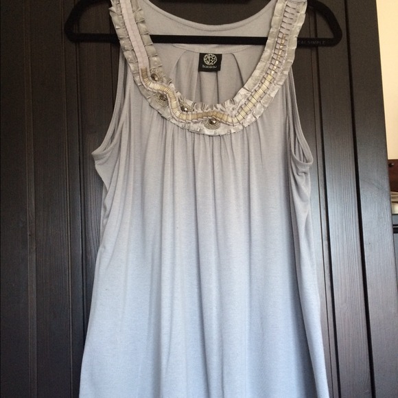 RESERVED SALE - Gray embellished tank - plus - Picture 3 of 4