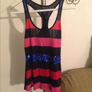 Racer back sequin tank top