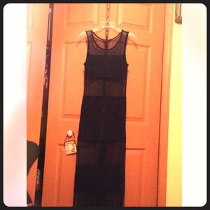 Sheer Patchwork Maxi Dress