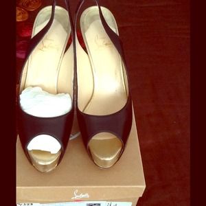 Authentic Christian Louboutin Peeptoe Slingbacks