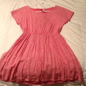 Red floral baby doll dress