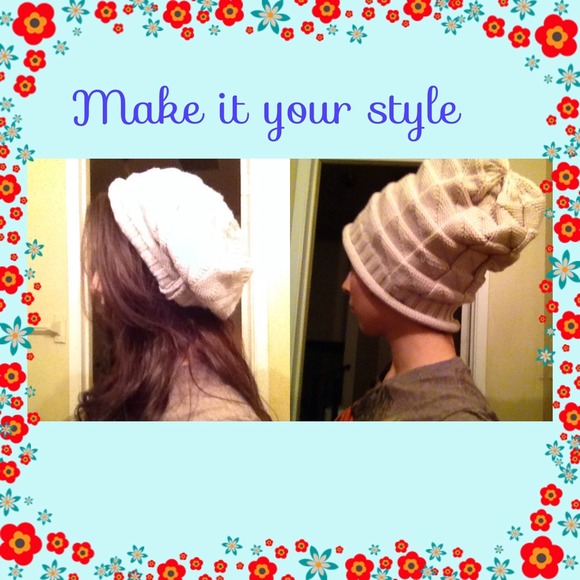 Beige oversized beanie - Picture 1 of 2