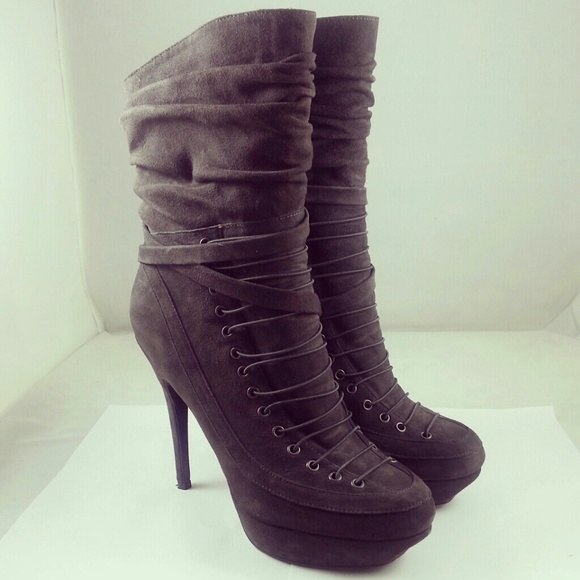 Genuine Suede Leather Ankle Boots | Memory Foam Winter Size 8 grey suede platform boots