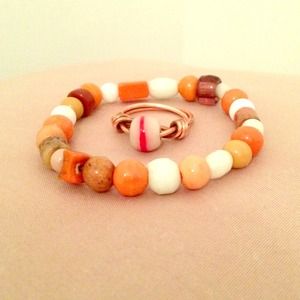 Handmade bracelet and matching ring.