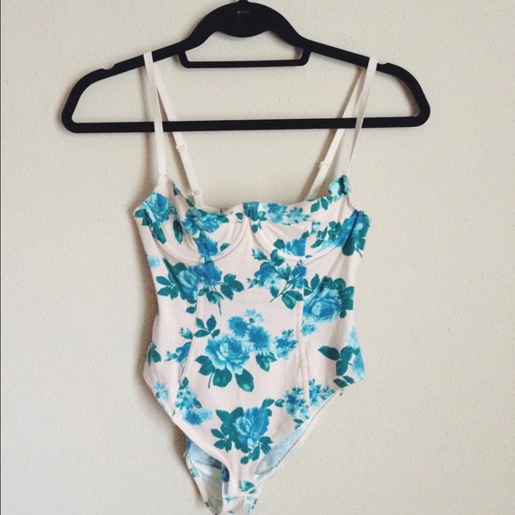 ❌SOLD❌American apparel floral bra bodysuit
