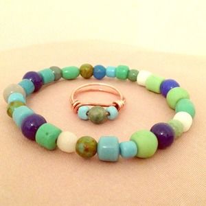 Handmade bracelet and ring.