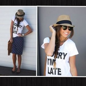 Tops - NEW Celeb Style Sorry I'm late T-Shirt๐ Tops - NEW Celeb Style Sorry I'm late T-Shirt๐
