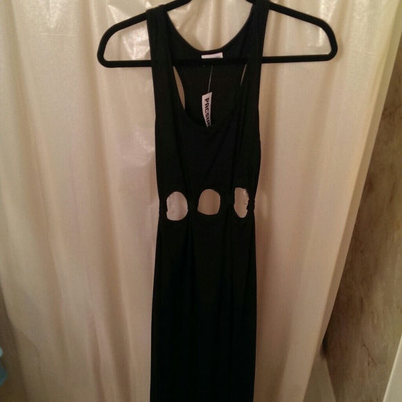 LA hearts black cutout maxi dress