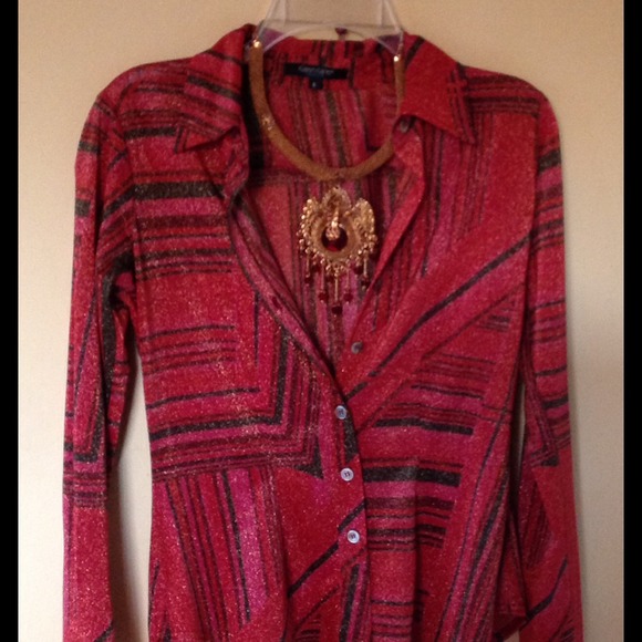 Karen Kane Distinctive Red Shirt.