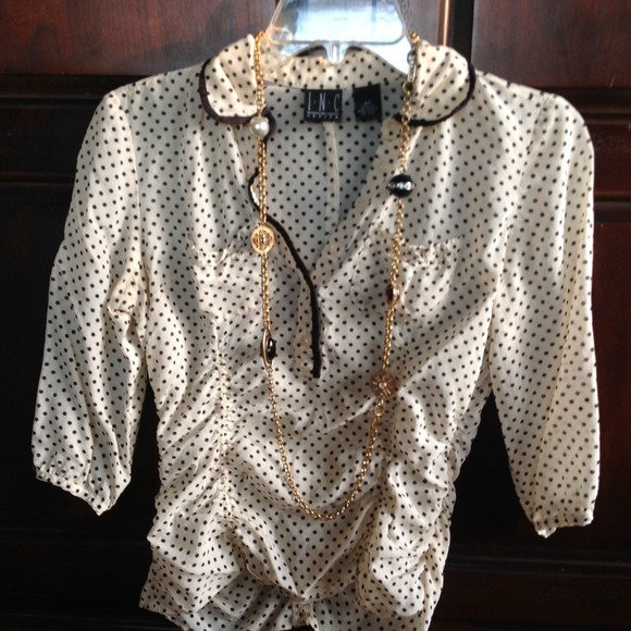 ♥️I.N.C. Polka Dot Blouse 100% Silk ♥️