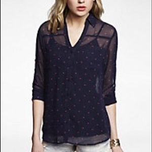 Express Portofino Blouse with Hearts
