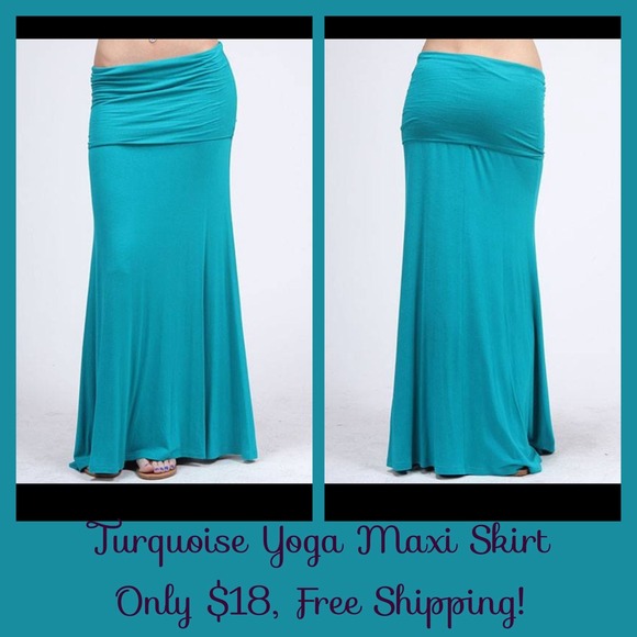 Turquoise Yoga Maxi Skirt
