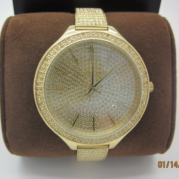 💰MICHAEL KORS💰 Gold Slim Pavé Glitz Watches