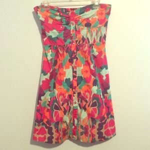 Colorful strapless dress