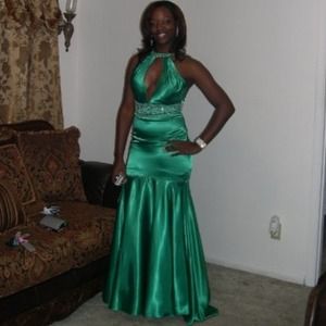 Emerald green prom dress from Pageant Place