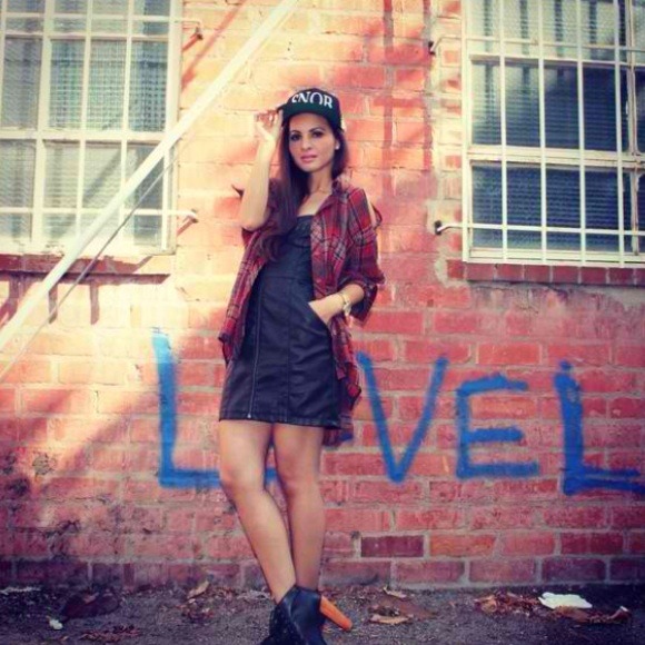 Faux Leather Dress - Picture 2 of 4