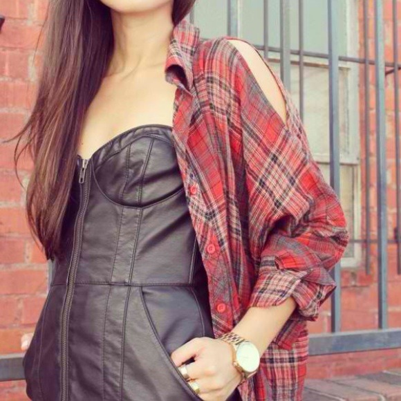 Faux Leather Dress - Picture 3 of 4