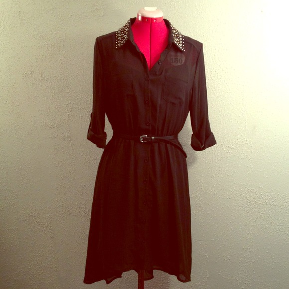black studded dress