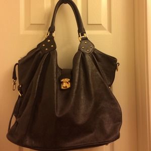Dark brown leather monogram Louis Vuitton alike
