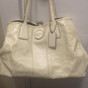 Authentic white leather coach PURSE & MK wallet