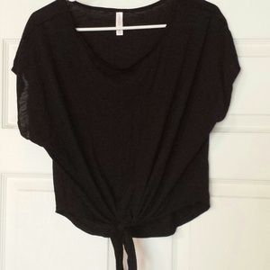 Flowy tie front shirt