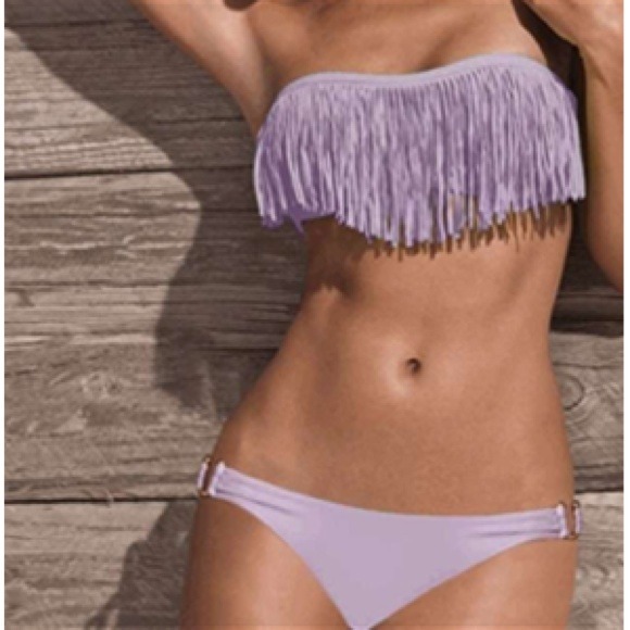 Brand New Two Piece Fringe Bikini Lilac/ Purple