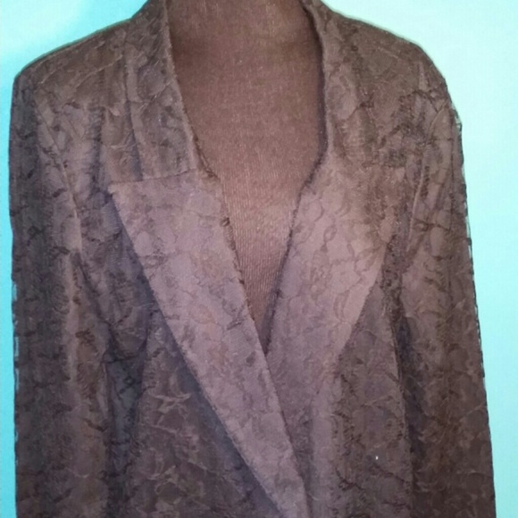 Black lace oversized blazer