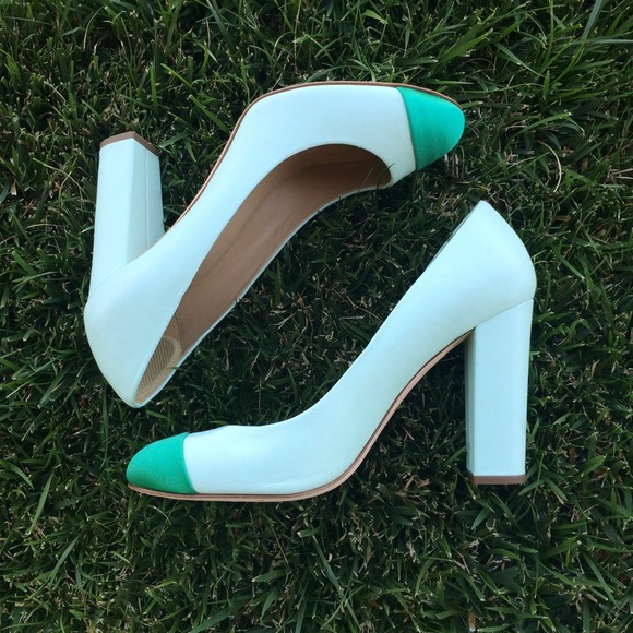 J. Crew Shoes - Etta satin cap toe in sunwashed aqua