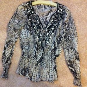 Snake skin detailed top