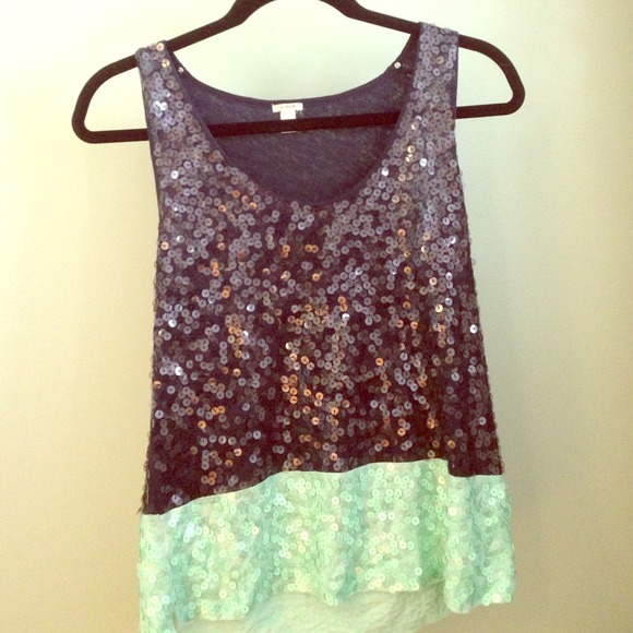 J.Crew, size S - navy and teal sequence top