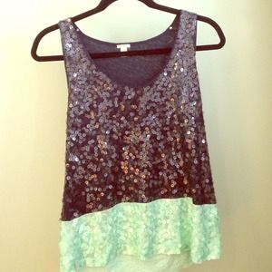 J.Crew, size S - navy and teal sequence top