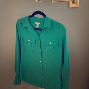 Button down silk blouse