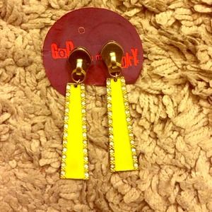 Light green zipper style earrings, never worn