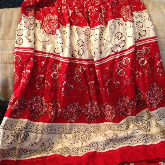 Red and white skirt
