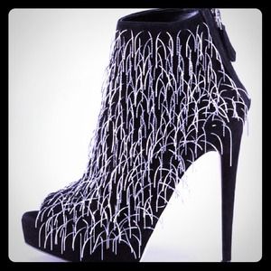 Brian Atwood - Twinkle Chain-Fringe Suede Bootie