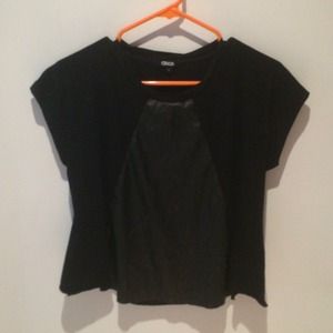 Black Asos Top with Pleather Panel