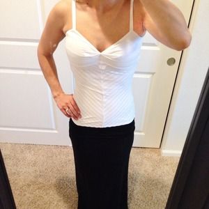 Adorable white Ella Moss fitted tank Sz Small