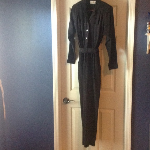 Vintage black 80's Liz Claiborne jumpsuit