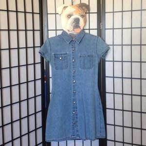 Vintage denim button-up dress.
