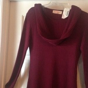 Cranberry/merlot sweater dress