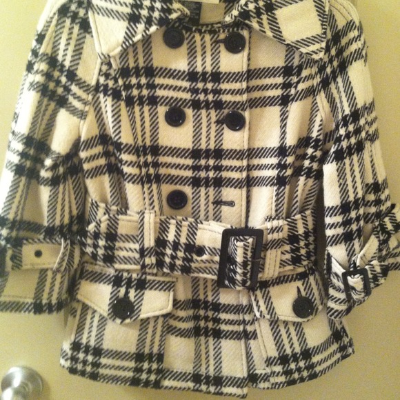Black and white plaid coat. - Picture 2 of 2