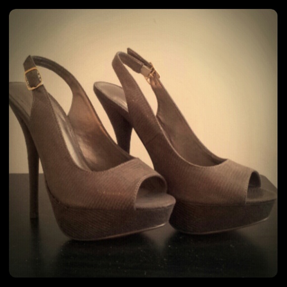 Peep toe sling backs