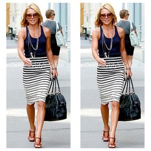 BUNDLE. Stripe skirt/necklace