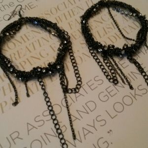 Bebe rhinstone chain earrings