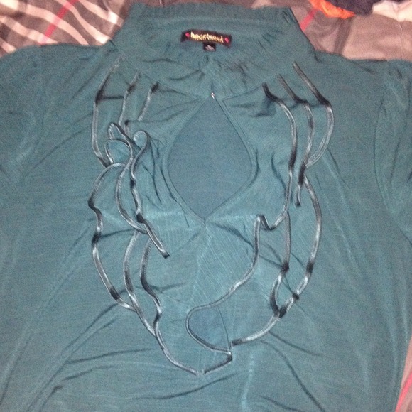 Heart soul green ruffle shirt