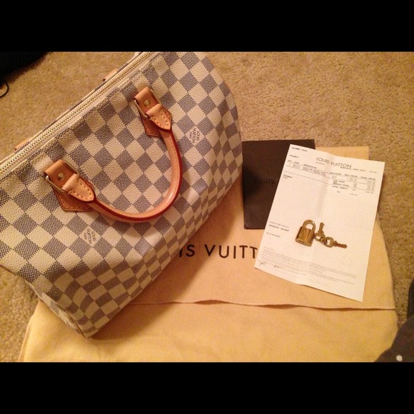 SOLD Authentic LV Speedy 30 Damier Azur