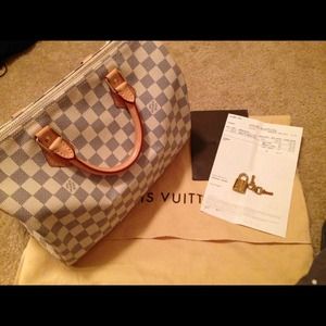 SOLD Authentic LV Speedy 30 Damier Azur